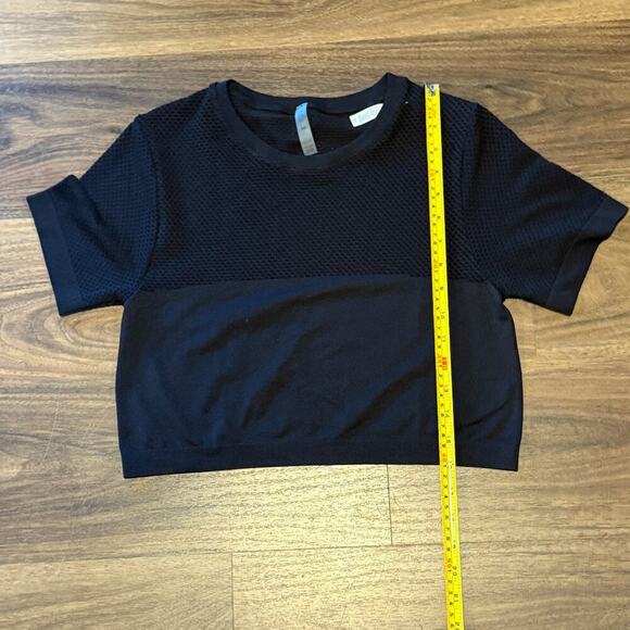 Varley Black Mesh Nylon Crop Top Womens S/M Athleisure Activewear NWOT - Picture 6 of 9